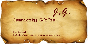 Jamniczky Géza névjegykártya