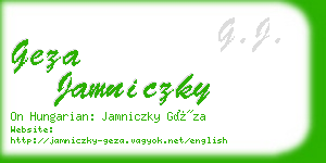 geza jamniczky business card